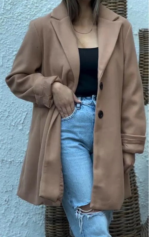 Manteau en laine Berg-Feldt pour femmes, classique et ajusté