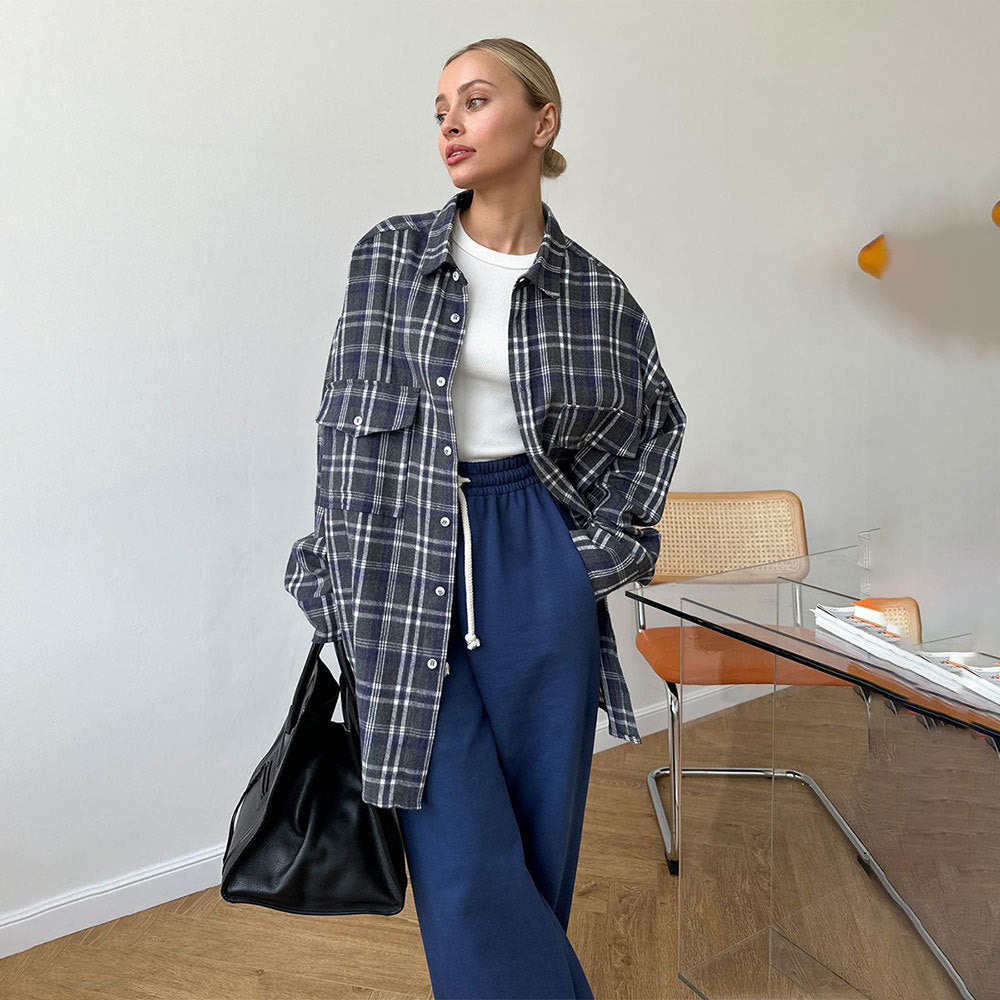 Women's Oversized Plaid Flannel Shirt by berg-feldt