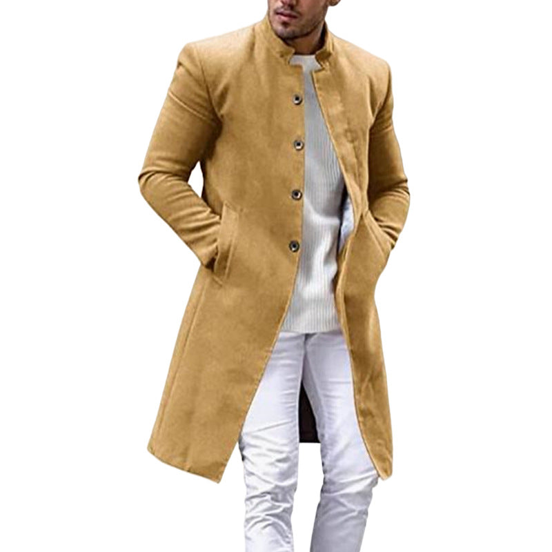 Manteau long élégant pour homme, coupe ajustée, avec col montant Berg-Feldt