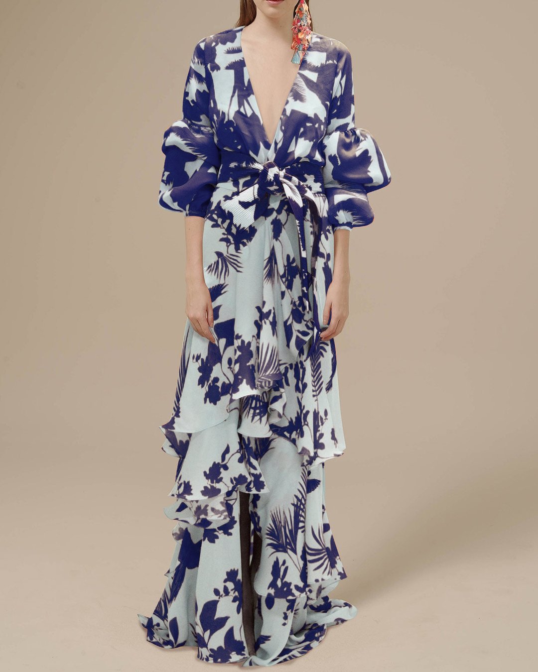 Marie : Robe festive en mousseline imprimée