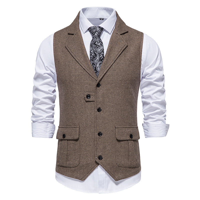 Gilet de costume pour homme en tissu chevrons de haute qualité Berg-Feldt