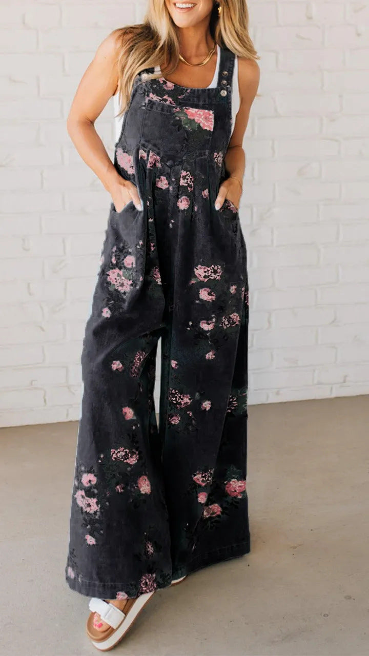 Weite Damenhose aus Baumwolle mit Blumenmuster von berg-feldt