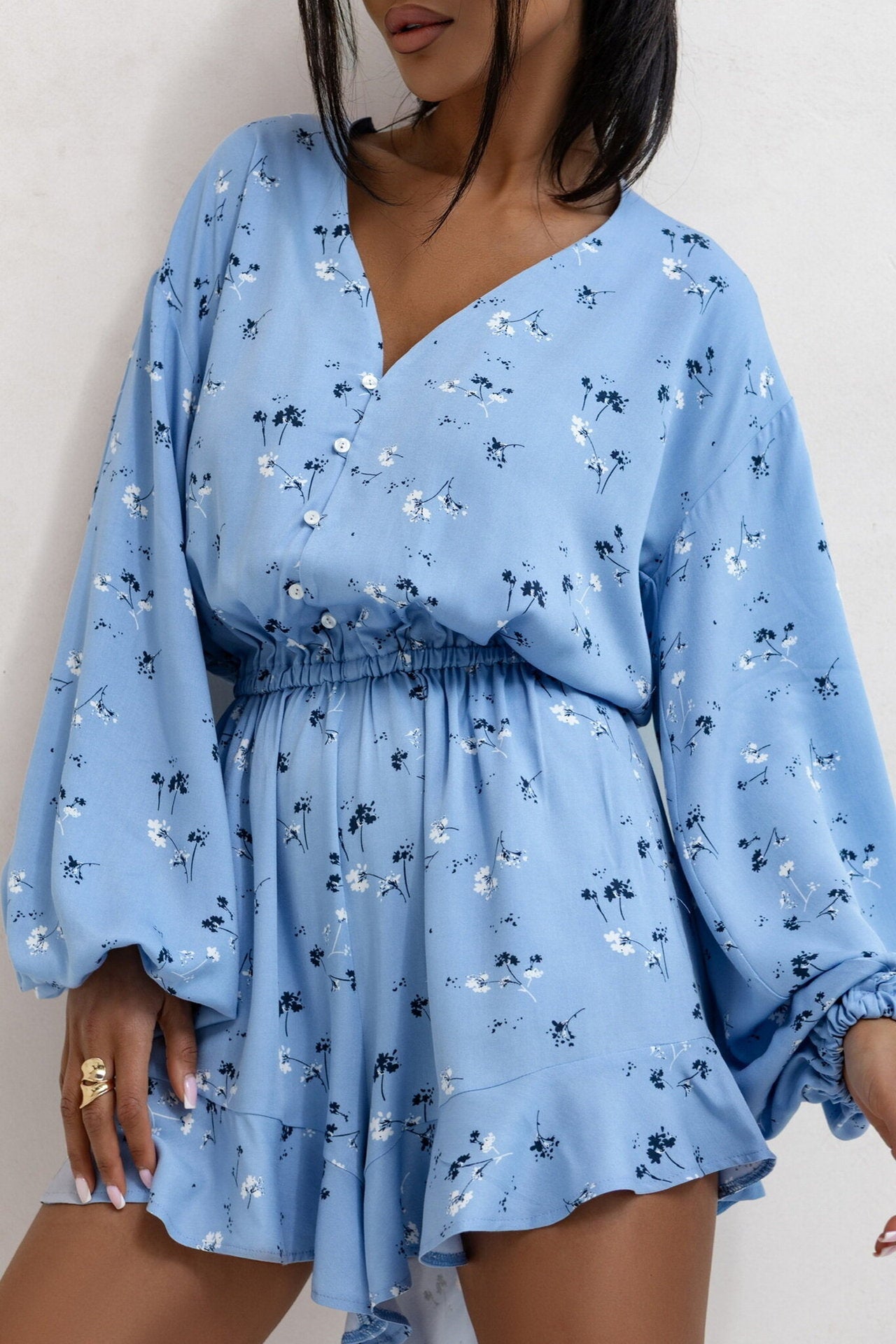 Wickelkleid für Damen mit floralem Print und weitem Ärmel von berg-feldt