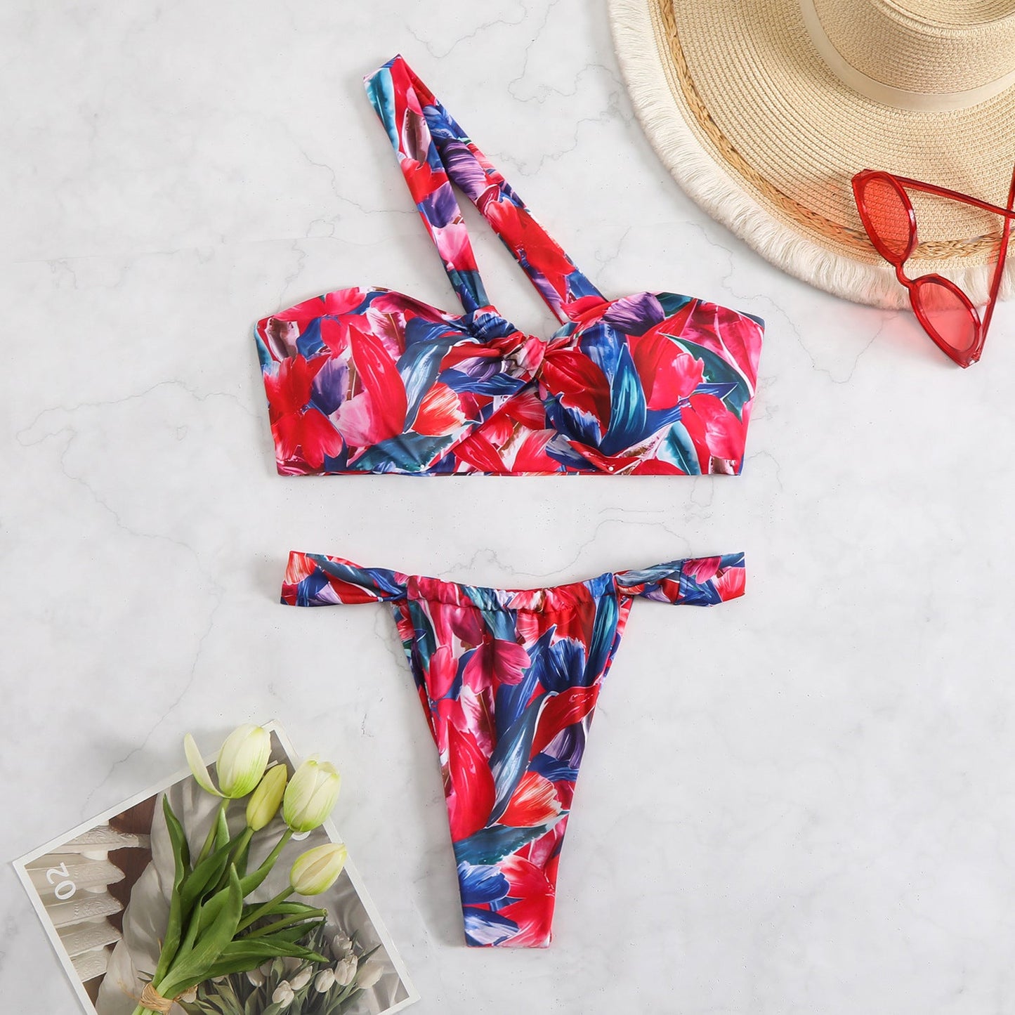 Women's One-Shoulder Printed Bikini Set berg-feldt