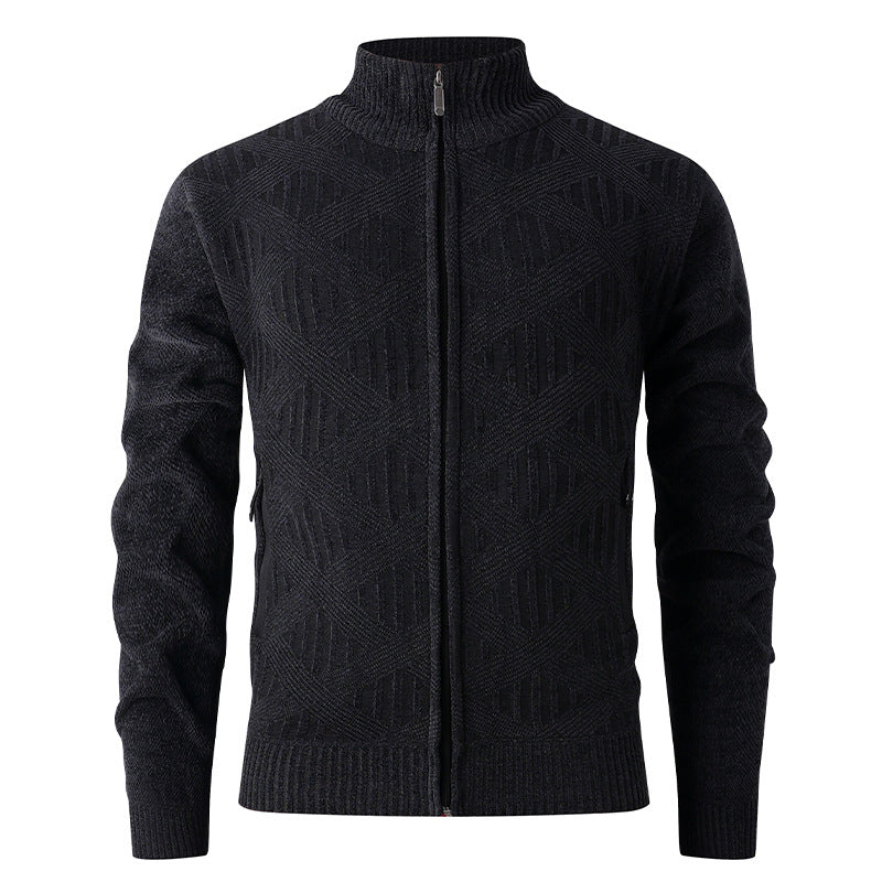 Herren Strickjacke mit strukturiertem Design und modernem Reißverschluss Berg-Feldt