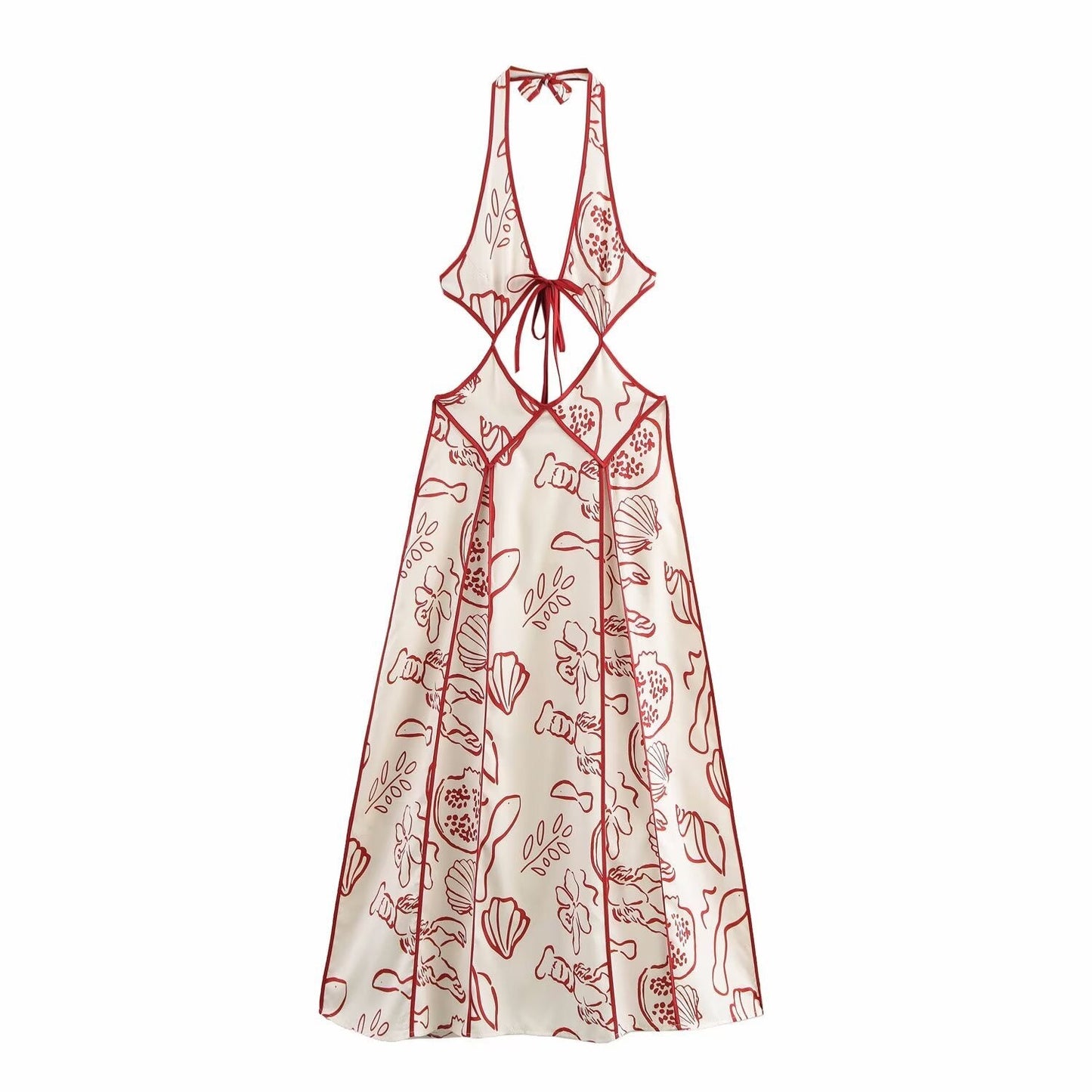 Robe longue fendue dos nu à imprimé floral Berg-feldt pour femme