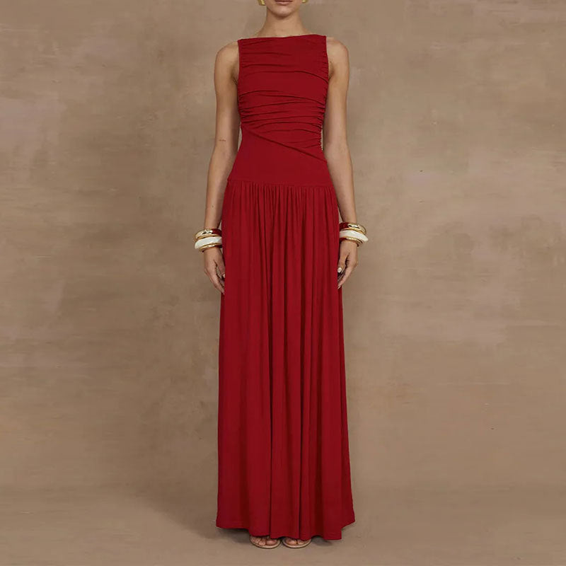 Elegantes, bodenlanges Damen-Maxikleid mit raffinierter Drapierung von berg-feldt