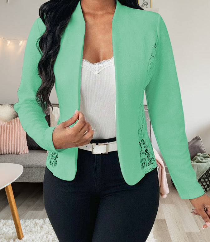 Berg-Feldt Blazer élégant pour femme avec accents en dentelle