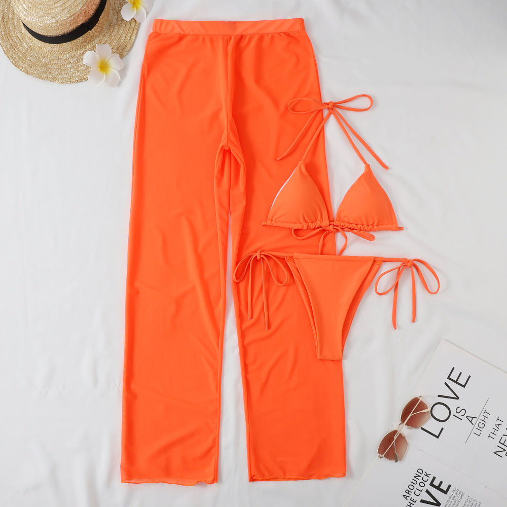 Elegant two-piece bikini with tie strings and airy trousers by berg-feldt