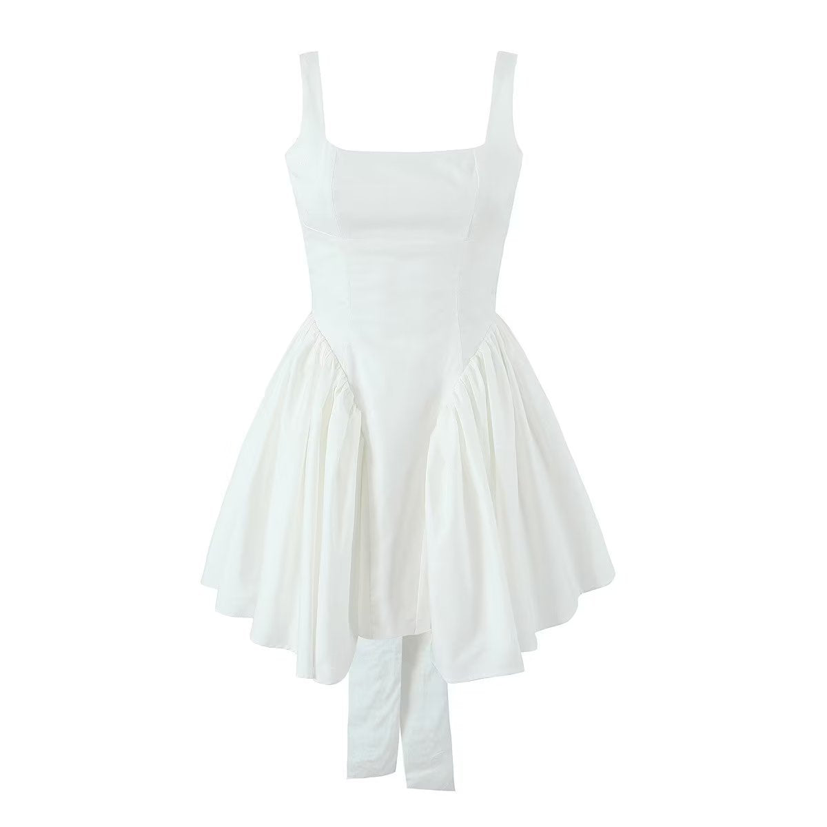 Asymmetrisches Minikleid mit figurbetonter Oberteil und fließendem Rock von berg-feldt