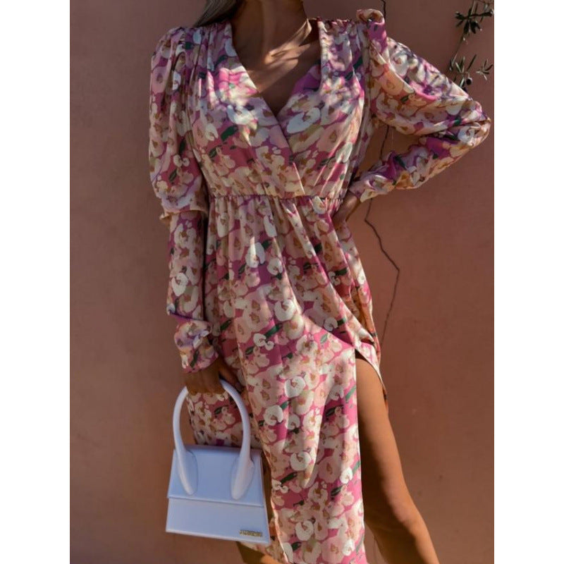 Wickelkleid mit Leopardenprint und hohem Seitenschlitz von berg-feldt