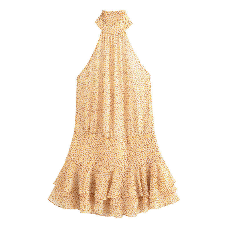 Women's Halter Neck Ruffle Short Dress berg-feldt 1750153374