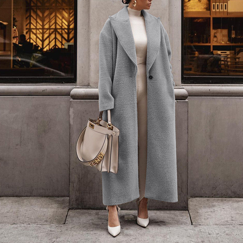 Manteau en laine luxueux pour femme, motif structuré et col classique Berg-Feldt