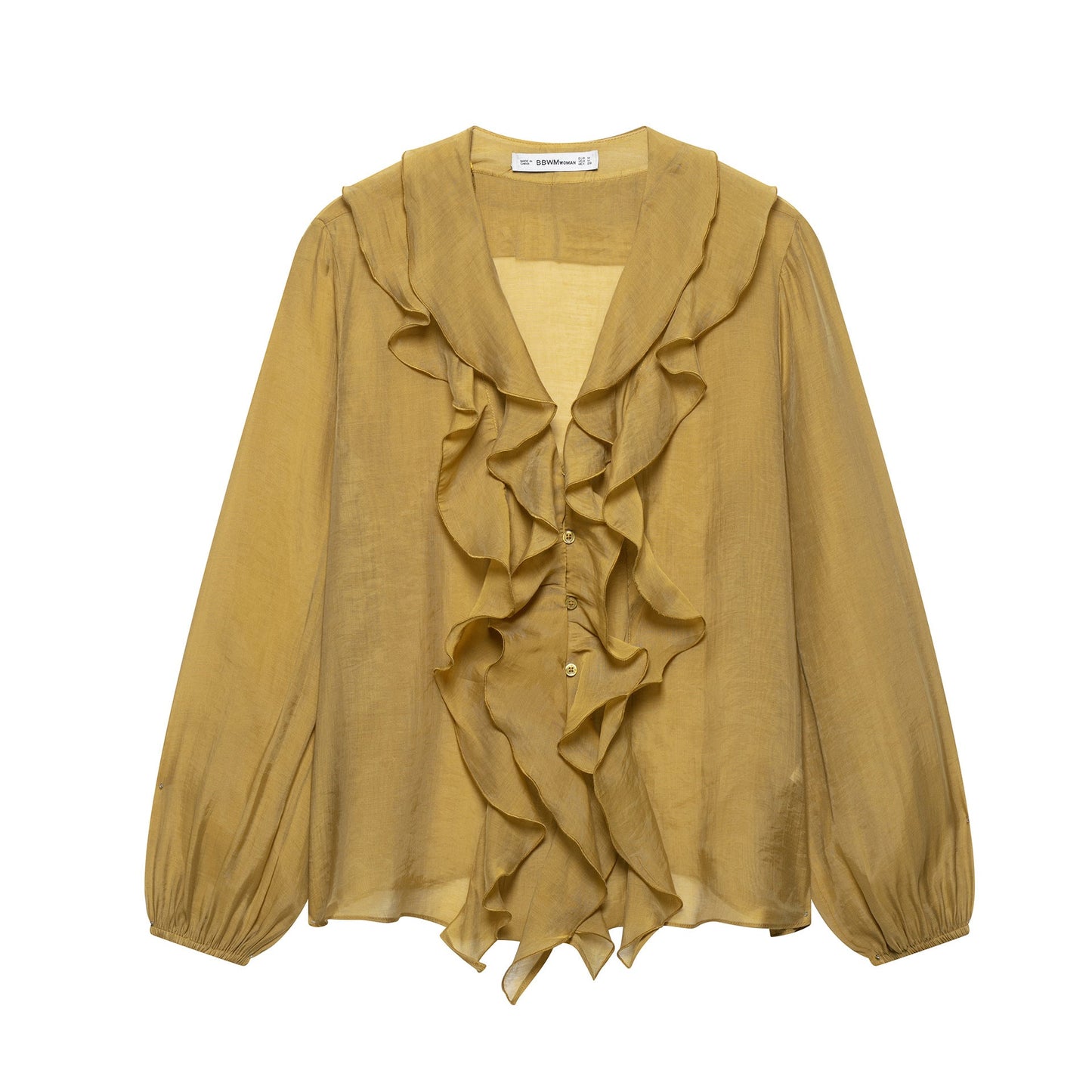 Women's ruffled silk blouse with button closure by berg-feldt