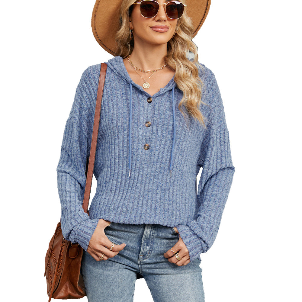 Women's Hooded Ribbed Knit Sweater berg-feldt