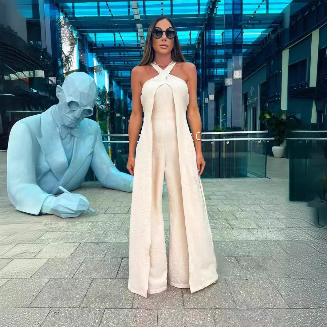 Weitbeiniger Damen Jumpsuit mit innovativem Halterneck von berg-feldt