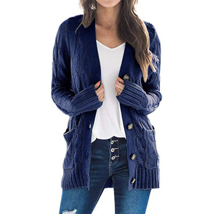 Cardigan pour femme en grosse maille, avec motif torsadé élaboré et poches pratiques Berg-Feldt