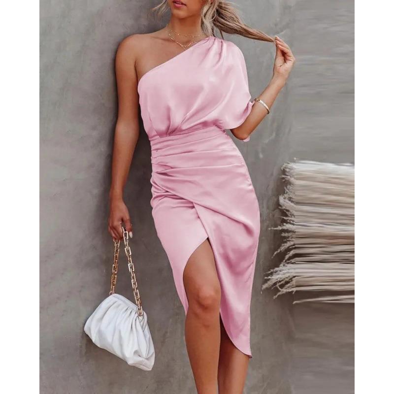 Asymmetrical Satin Midi Dress by berg-feldt for Women
