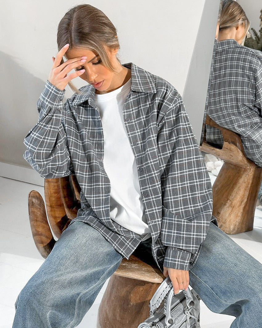 Women's Casual Oversized Plaid Shacket berg-feldt