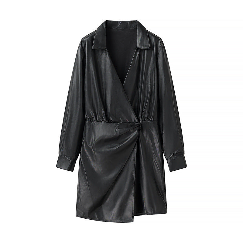 Women's Wrap Faux Leather Coat berg-feldt