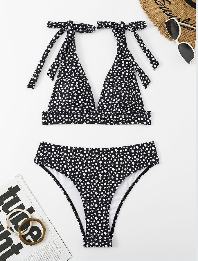 Women's Floral Print Tie-Back Bikini Set by berg-feldt