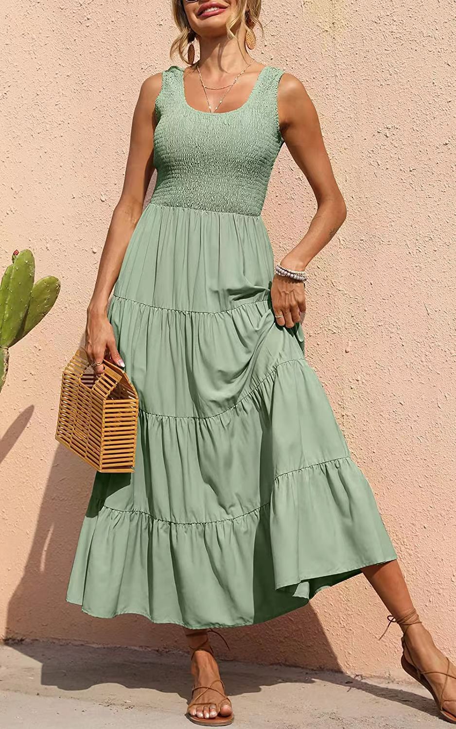 Robe longue étagée pour femme avec haut élastique de berg-feldt