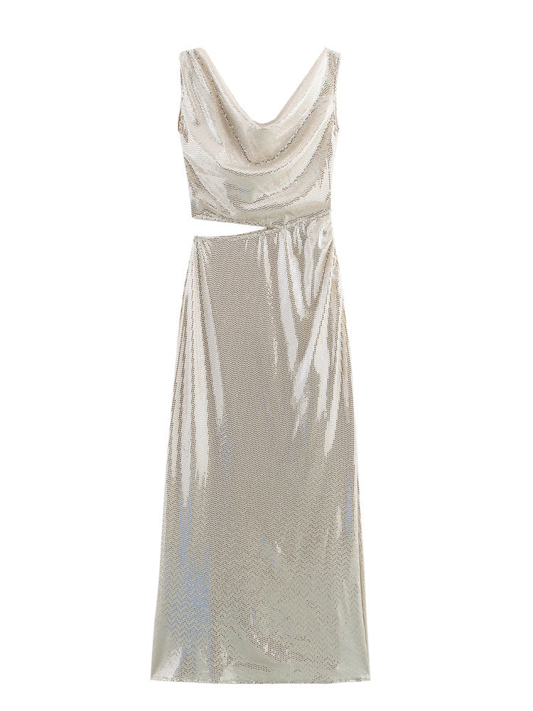 Asymmetrical Maxi Dress in Draped Style by berg-feldt