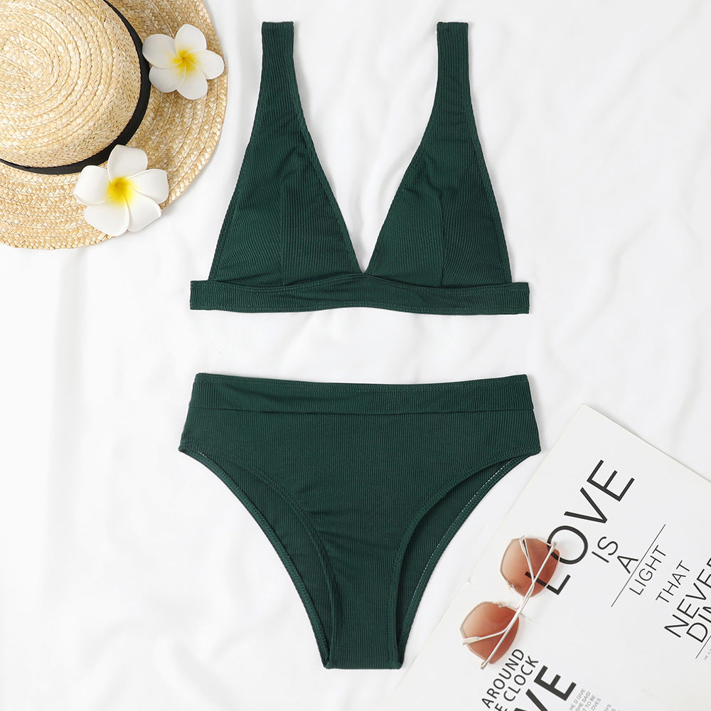 Ensemble de bikini taille haute et décolleté en V profond pour femme de berg-feldt