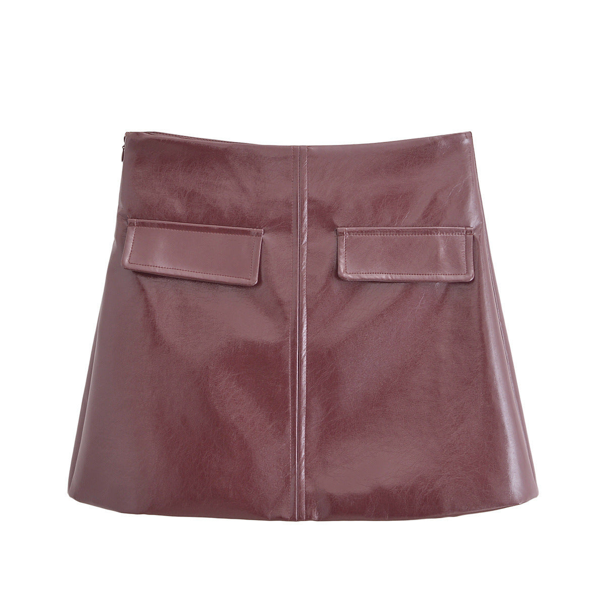 Women's High-Waisted A-Line Faux Leather Mini Skirt berg-feldt