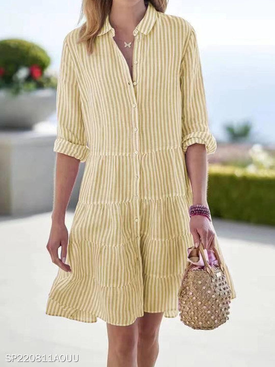 Women's Tiered Button-Down Shirt Dress berg-feldt