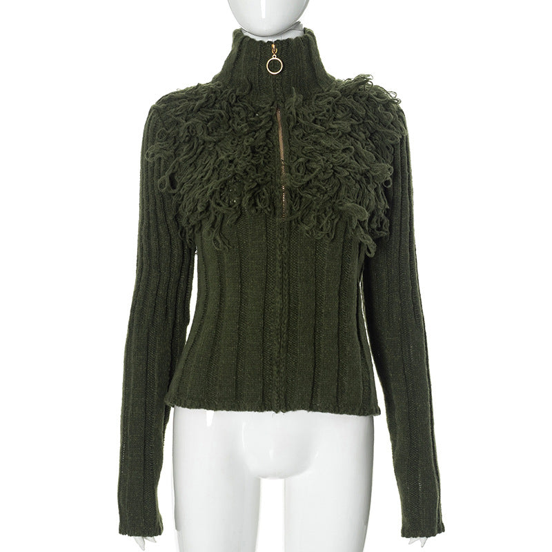 Women's Soft Fuzzy Knit Zip Cardigan berg-feldt