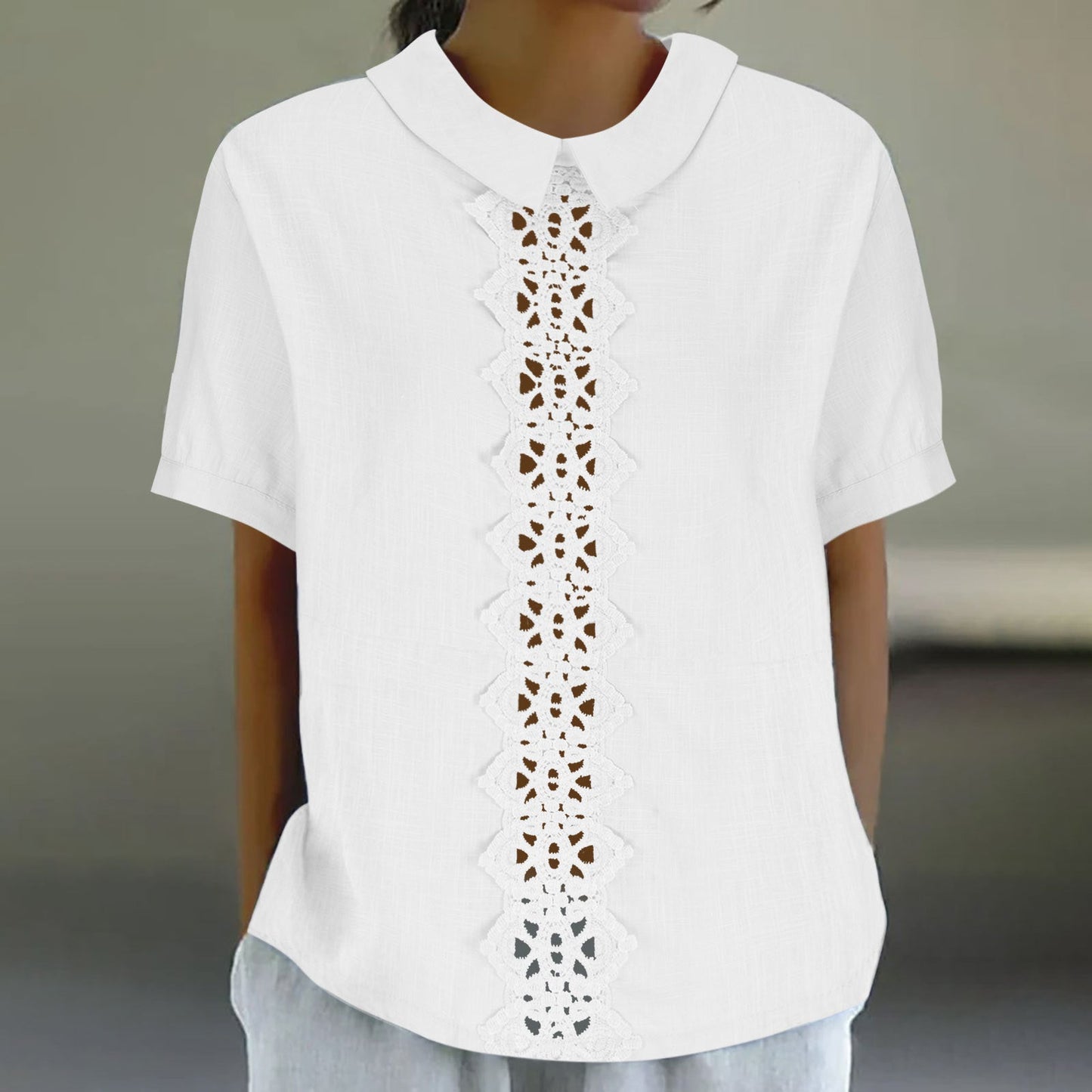 Berg-Feldt Blouse élégante pour femme avec dentelle au col