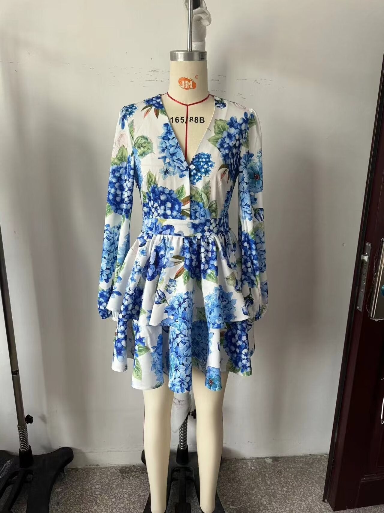 Women's Floral Wrap Dress with Long Sleeves by berg-feldt