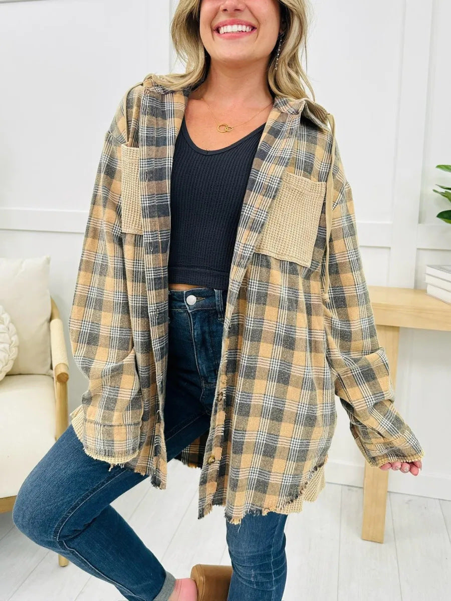 Chemise à carreaux en flanelle Berg-feldt pour femme, coupe ample