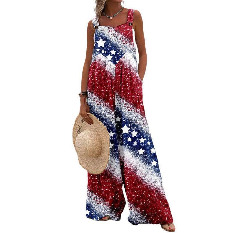 Salopette ample à motif floral et poches pratiques pour femme Berg-Feldt