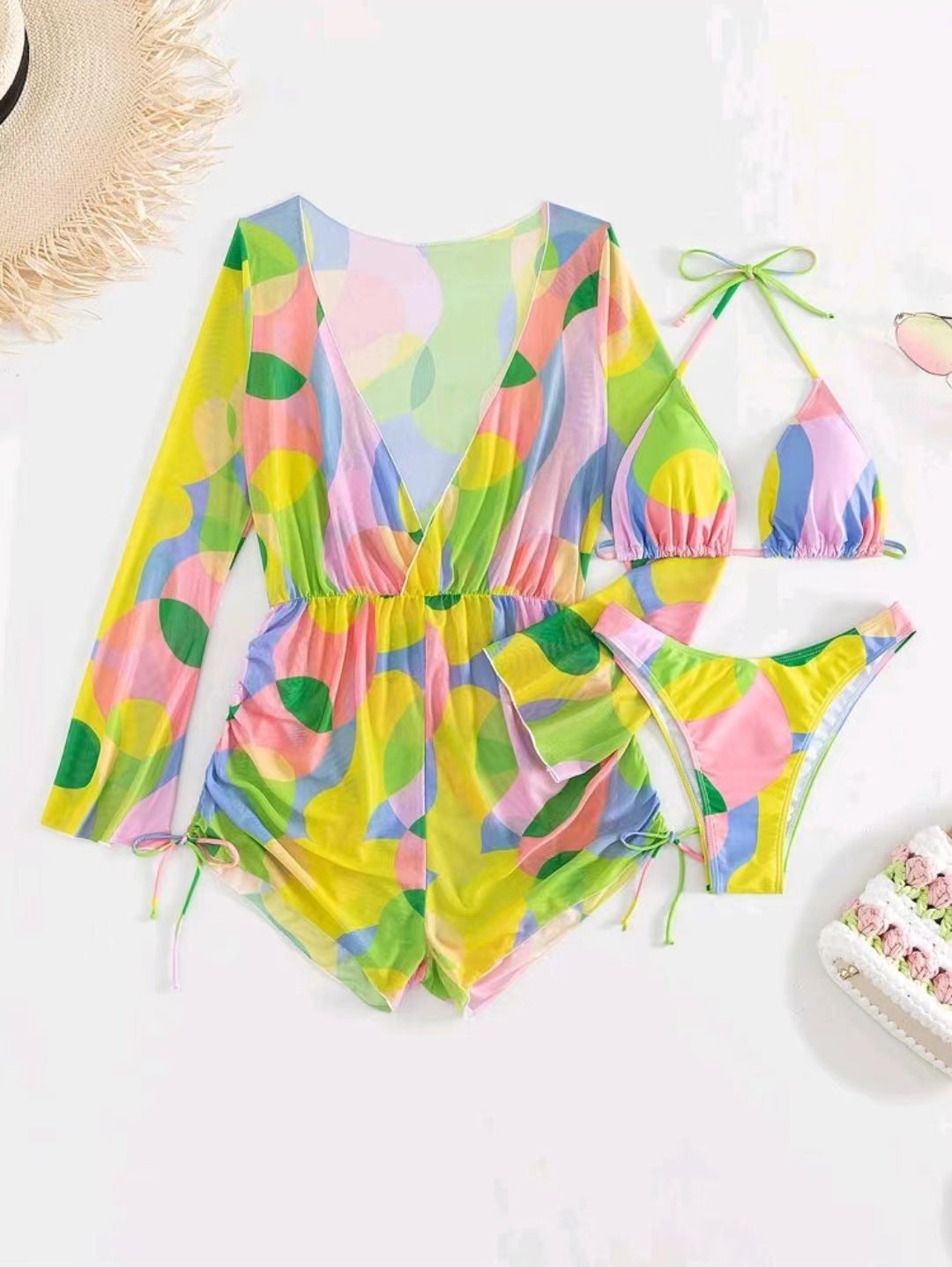 Women's Colorful Long-Sleeve Swimsuit Set berg-feldt