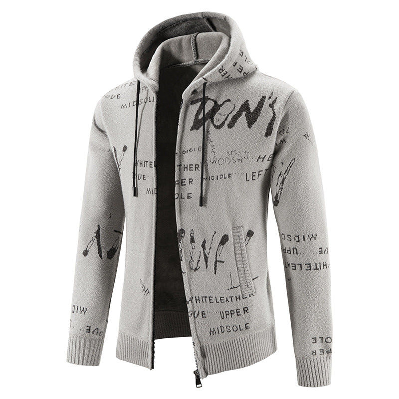 Herren modische Kapuzenjacke mit kreativem Print Berg-Feldt