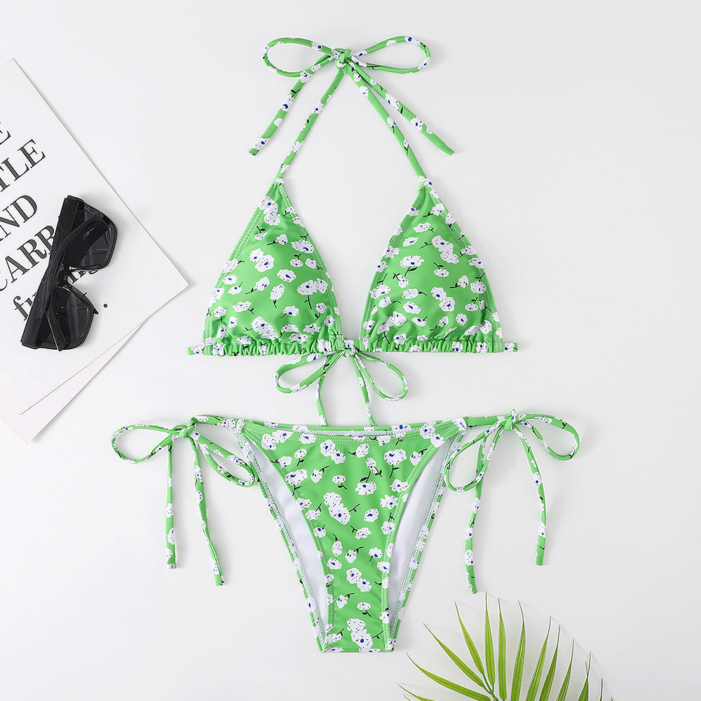 Women's Floral Print Triangle Bikini