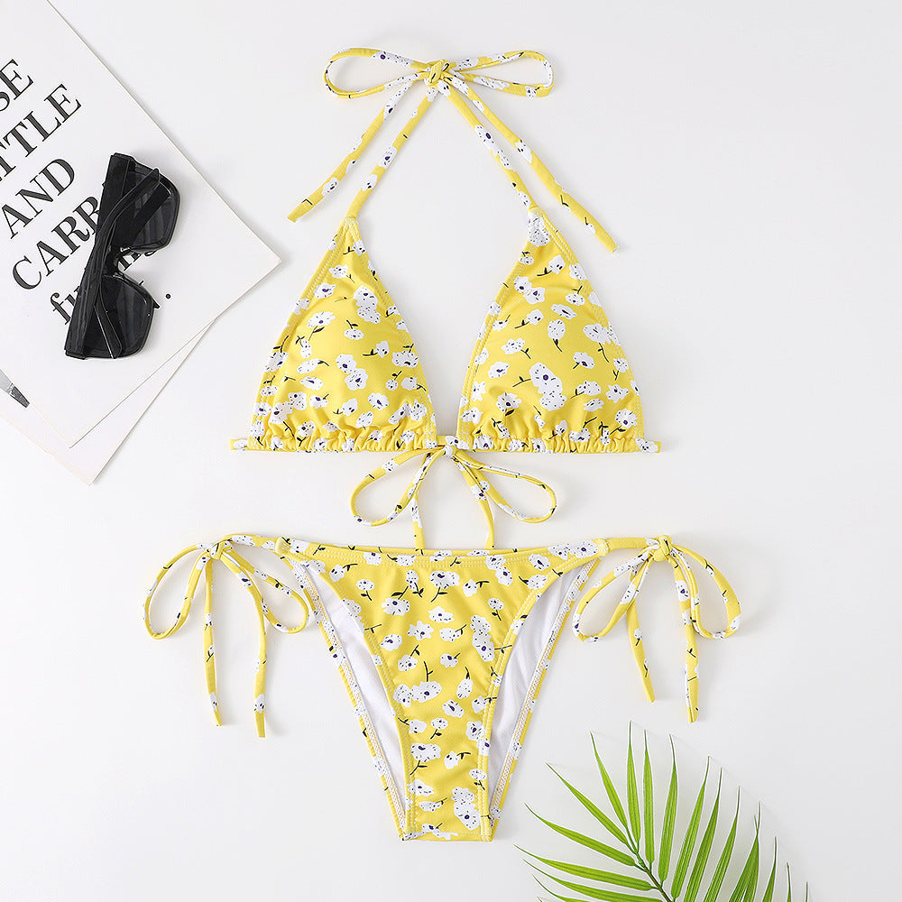 Women's Floral Print Triangle Bikini