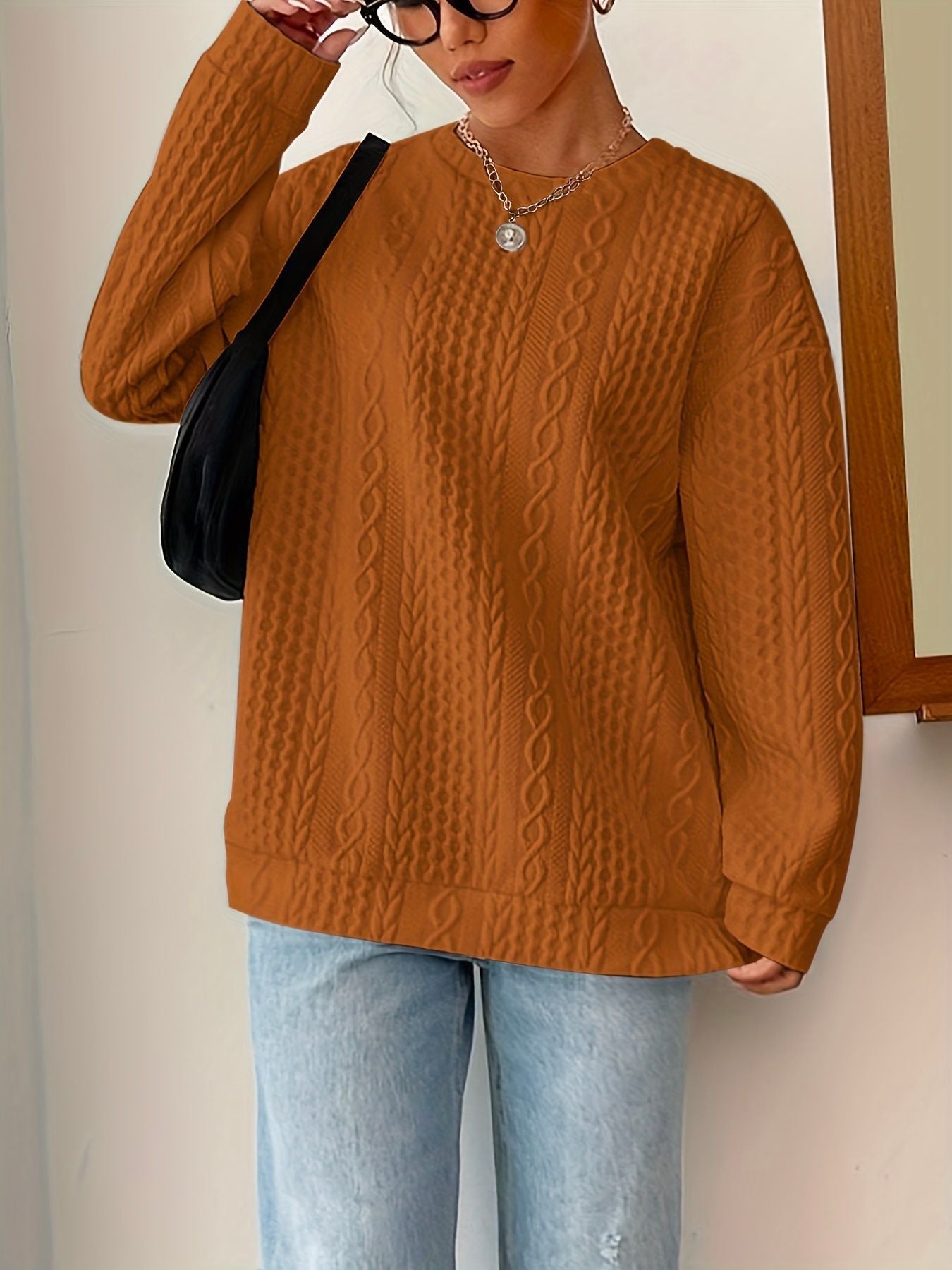 Women's Cable Knit Cozy Sweatshirt berg-feldt