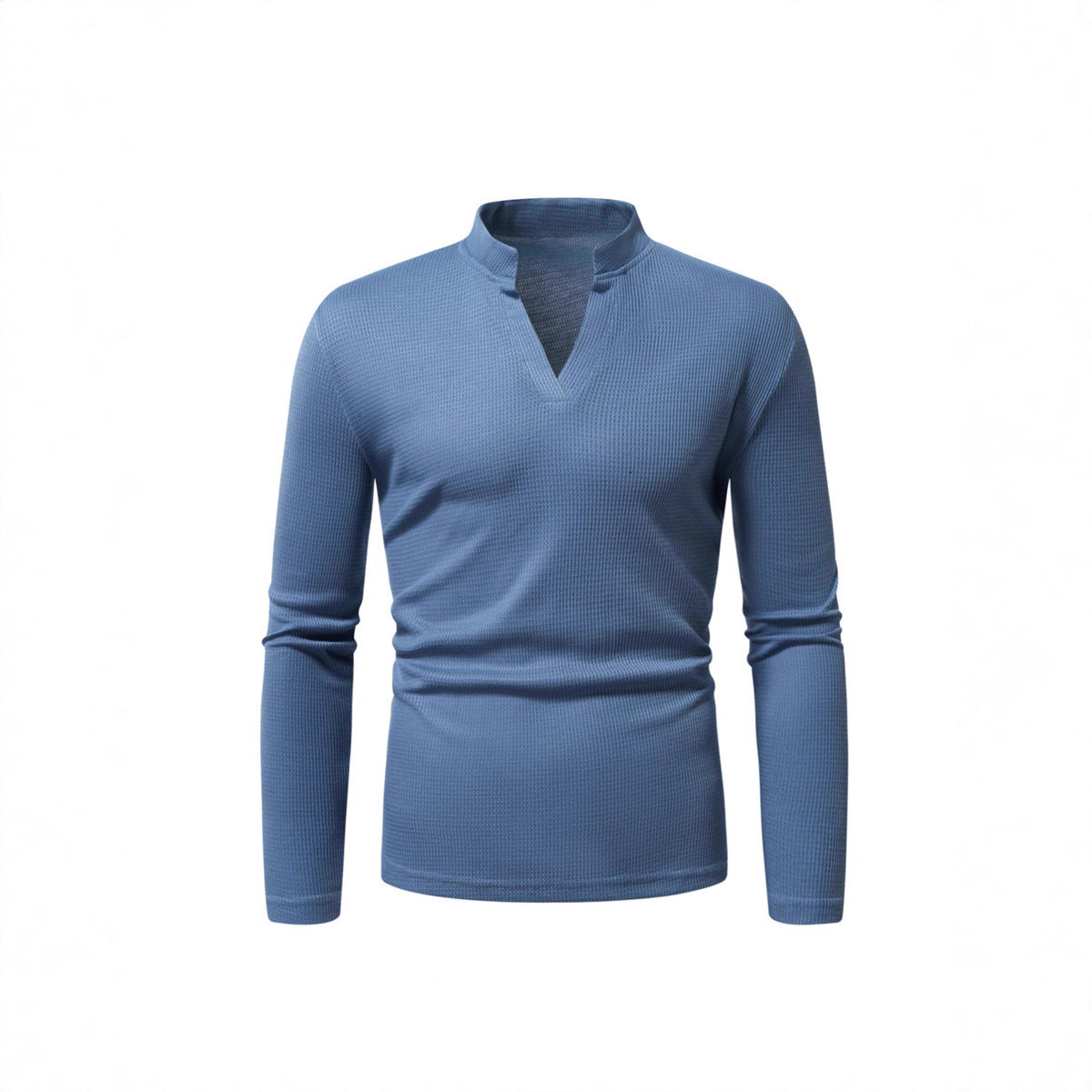 Herren Langarmshirt mit modernem Stehkragen und strukturierter Oberfläche Berg-Feldt