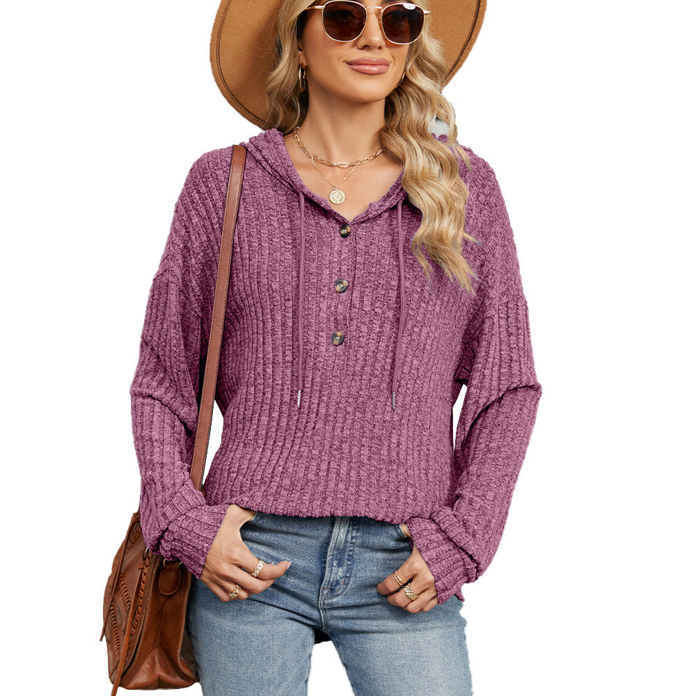 Women's Hooded Ribbed Knit Sweater berg-feldt