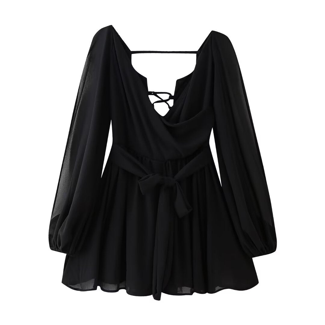 Wickelbluse für Damen mit Schnürung hinten und langen Ärmeln von berg-feldt