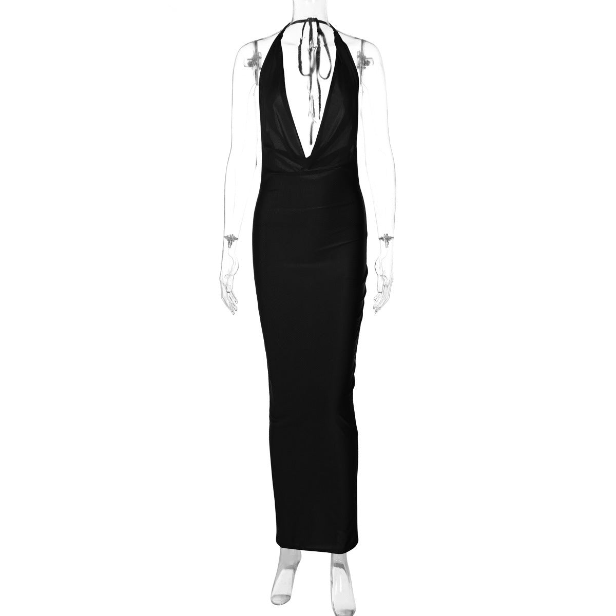 Elegantes Abendkleid für Damen mit tiefem V-Ausschnitt und Schleife von berg-feldt