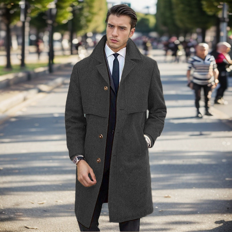 Herren eleganter Wollmantel mit doppelter Knopfleiste und modernem Design Berg-Feldt