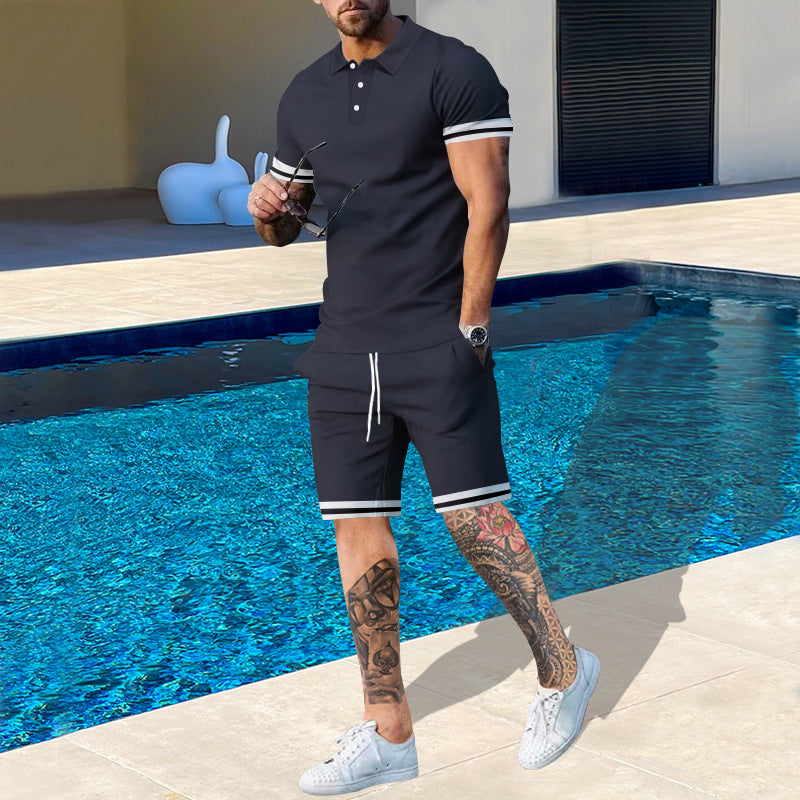 Herren Poloshirt und Shorts-Set mit sportlichen Akzenten Berg-Feldt
