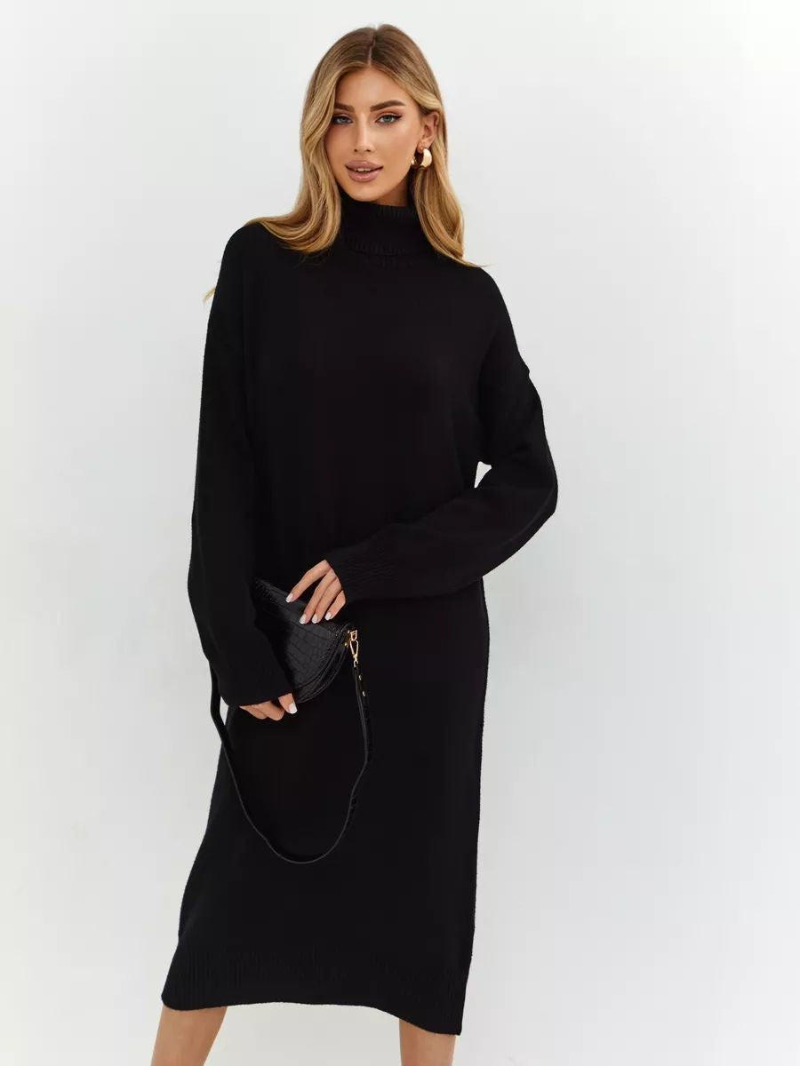 Weites, lässiges Strickkleid mit hohem Rollkragen von berg-feldt für Damen
