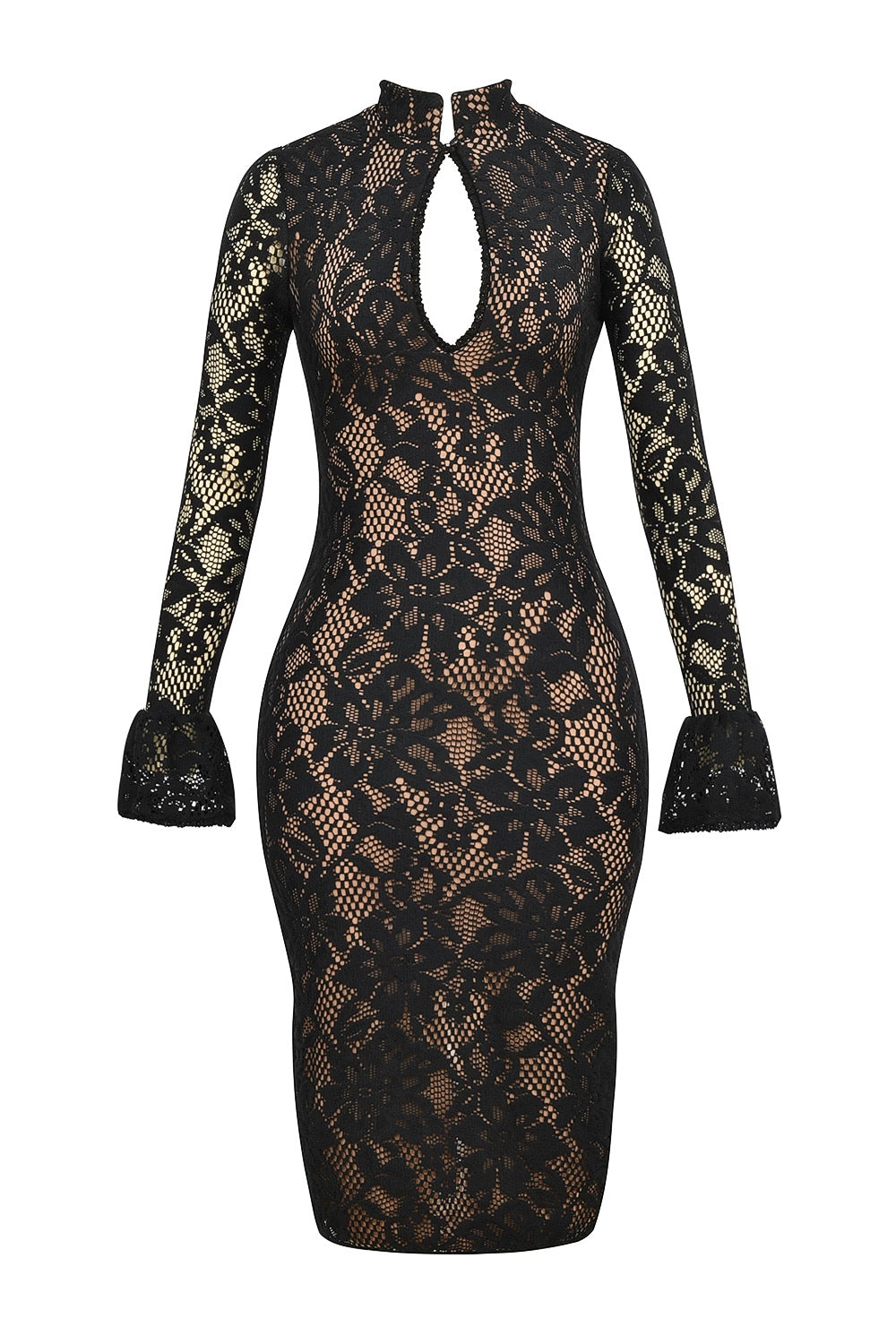Robe élégante en dentelle pour femme avec col montant et manches volumineuses Berg-Feldt