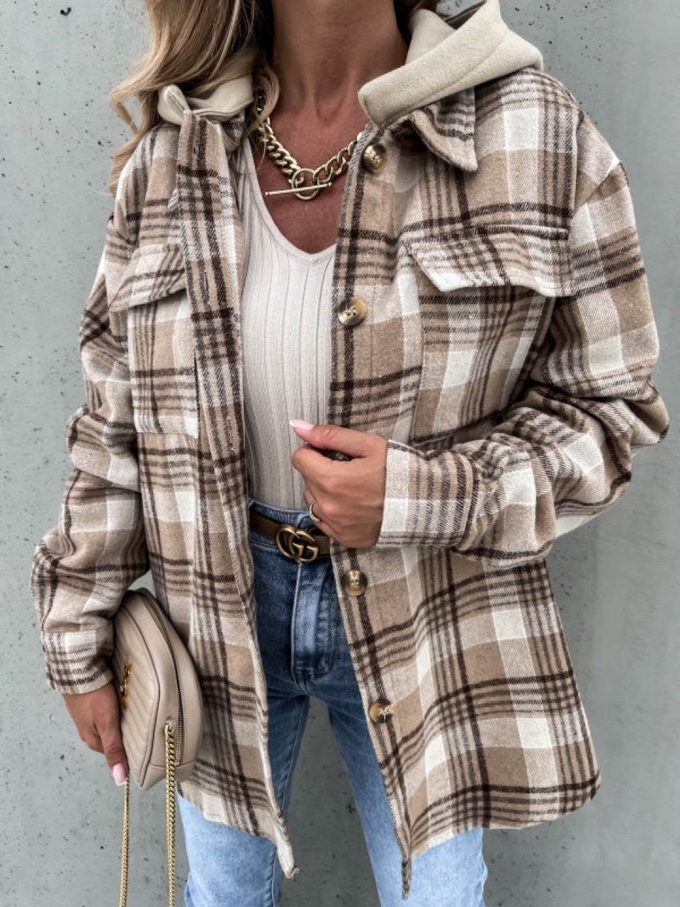 Veste chemise en flanelle à carreaux pour femme avec poches pratiques et doublure douce Berg-Feldt