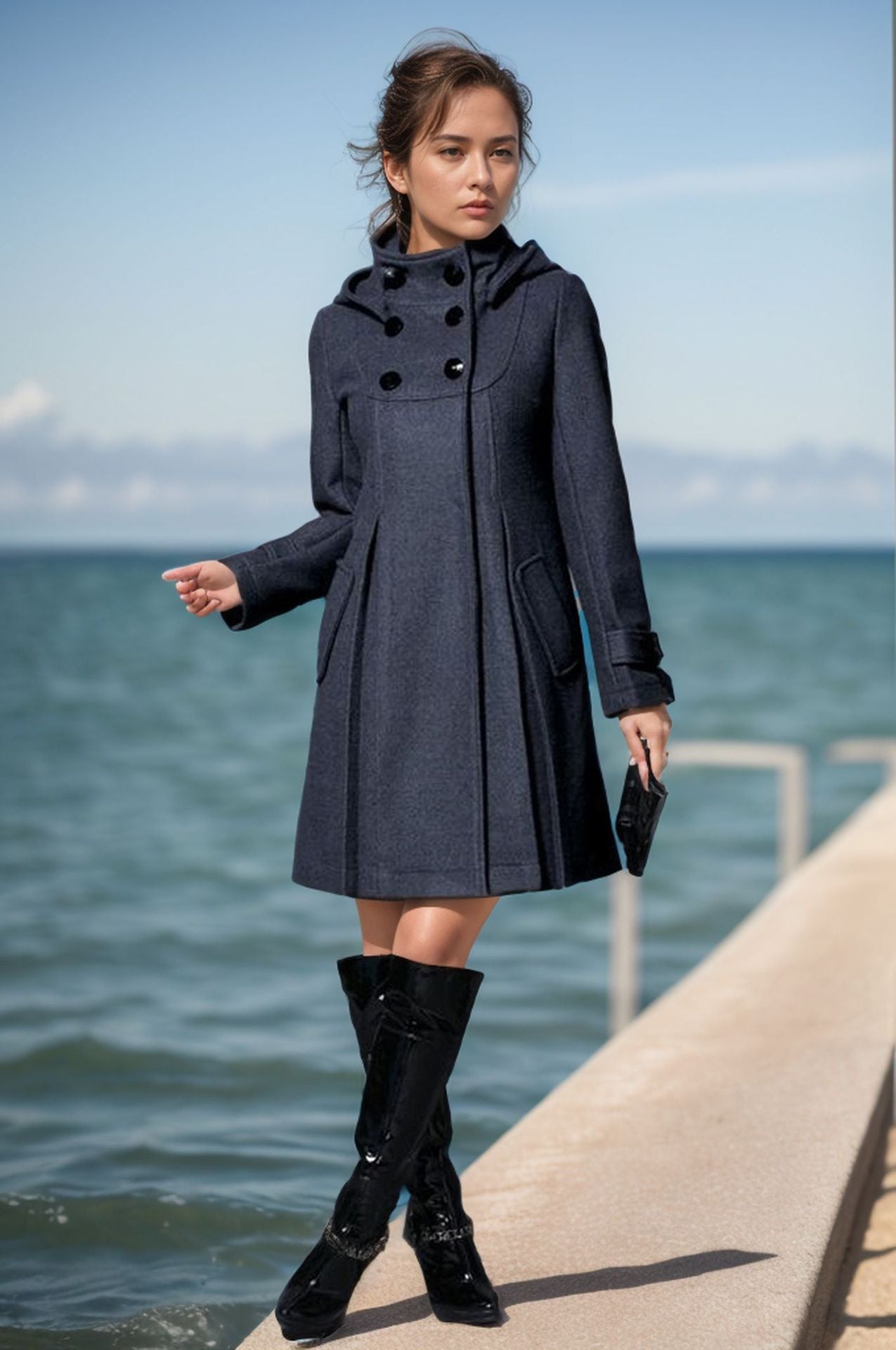 Manteau élégant pour femme avec col montant et poches fonctionnelles Berg-Feldt